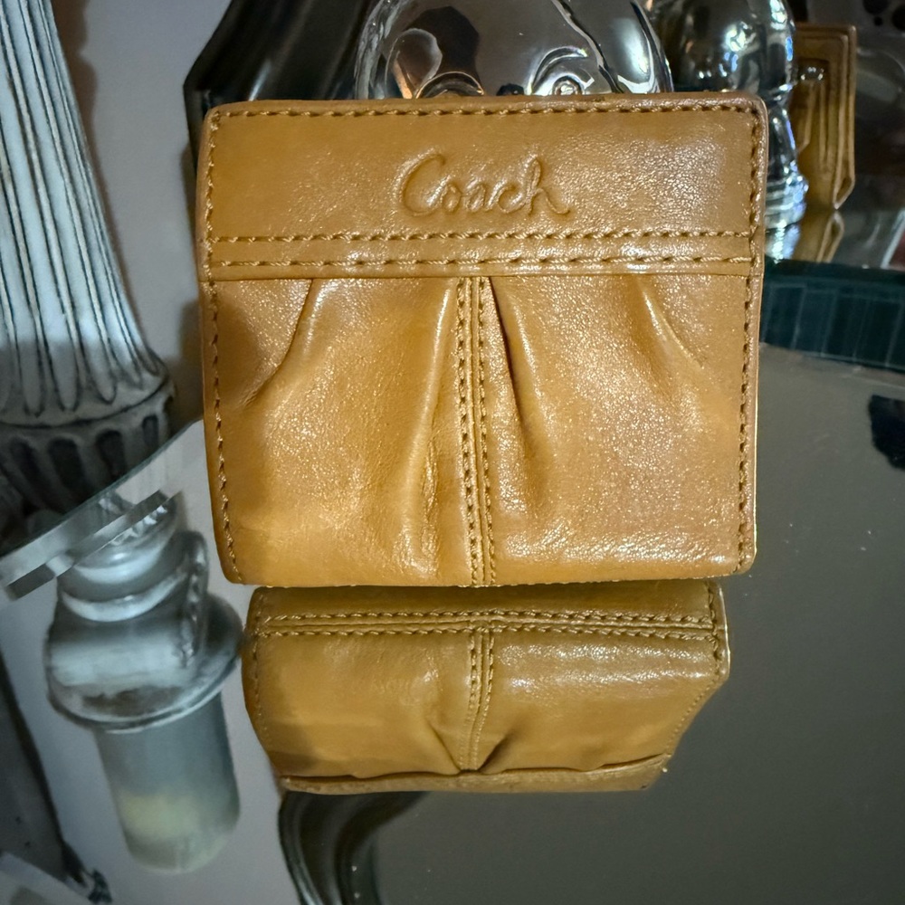 Coach Mustard Leather Card Holder
